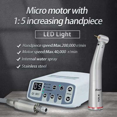 Micromotor không chải với 1:5 đơn vị bàn tay nha khoa Điện cho lâm sàng