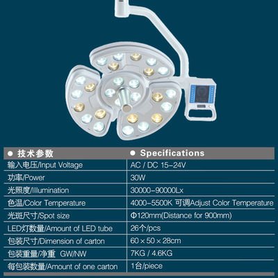 Đèn LED cho ghế nha khoa có điều chỉnh nhiệt độ màu