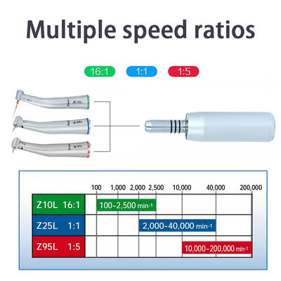 Động cơ điện nha khoa được chiếu sáng bằng đèn LED với vòng màu đỏ Tay cầm tăng 1/5