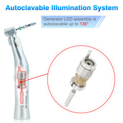 2000 vòng / phút Tay cầm cấy ghép nha khoa 20/1 Contra Angle Tích hợp đèn LED trong máy phát điện