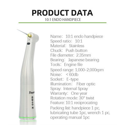 E-Type Internal Spray Dental Handpiece Unit Ánh sáng bằng sợi quang
