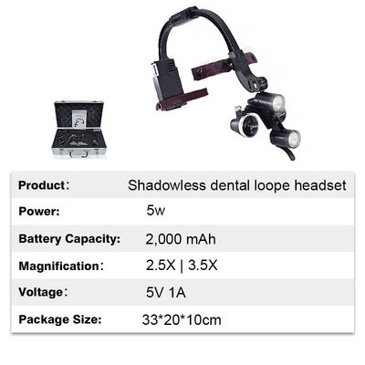 Headband có thể điều chỉnh Nha khoa Đèn pha Led Ống nhòm Loupes 2,5x 3,5x