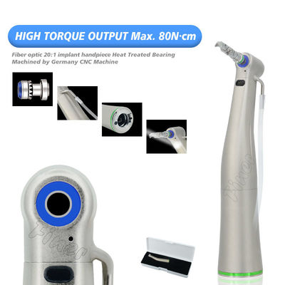 2000rpm Contra Angle Handpiece Phẫu thuật nha khoa 20/1 Cấy ghép bàn tay với sợi quang