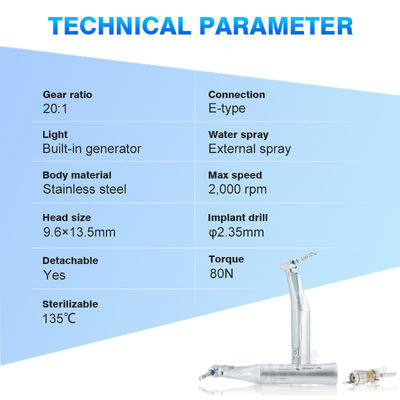 Giảm góc ngược E-Generator đèn LED 20/1 cấy ghép răng tay