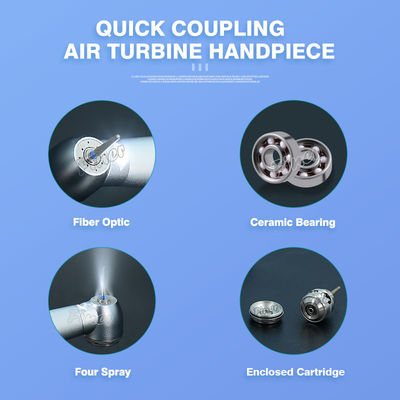 Dental Fiber Optic High Speed Handpiece With Quick Coupler Dental Triple Spray Air Turbine (Máy cầm tay bằng sợi quang cao tốc với bộ ghép nhanh)