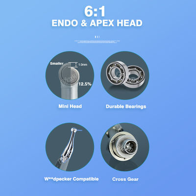 Nha khoa 6 đến 1 Endodontic Head 6:1 Reduction Contra Angle Dental Endo Motor
